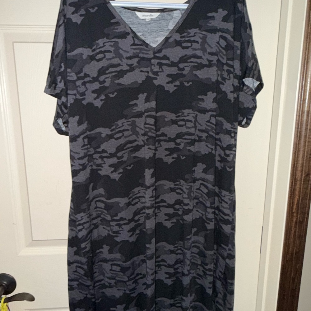 Camouflage V-Neck Dress